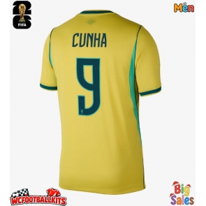 Brazil Matheus Cunha #9 Replica Home Stadium Shirt World Cup 2026 Short Sleeve